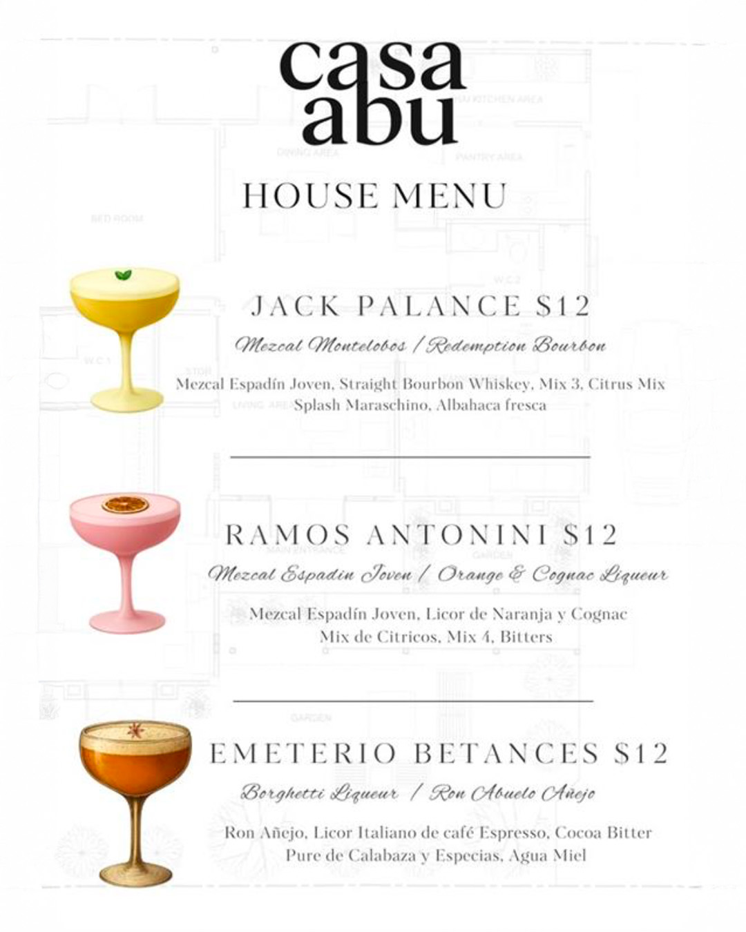 Casa Abu menu