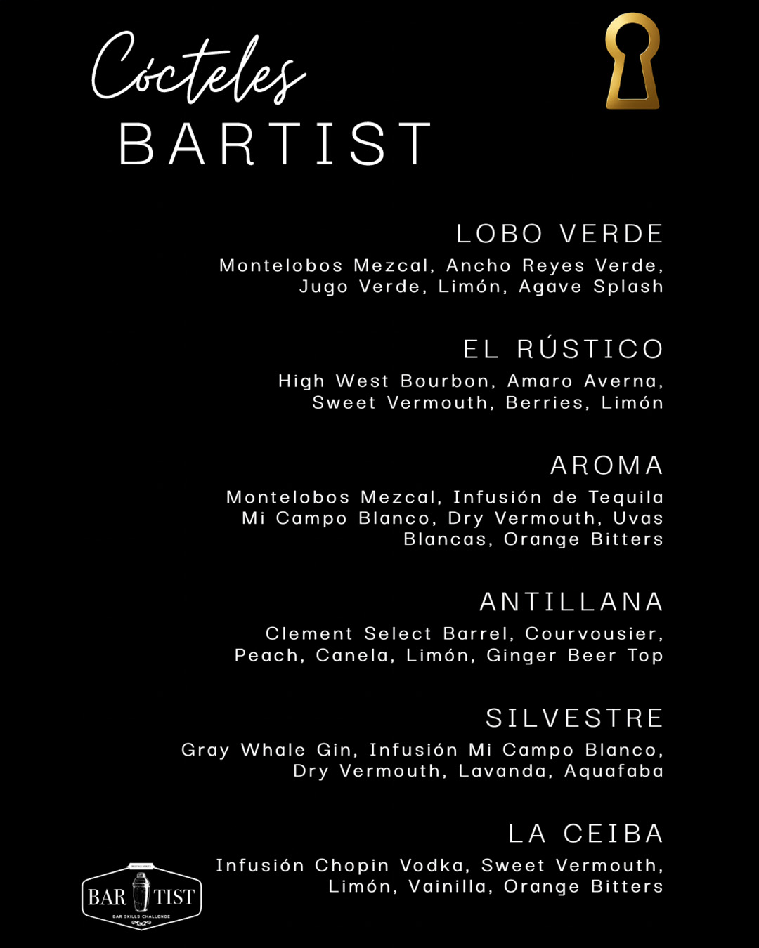 El Secreto Cocktails menu